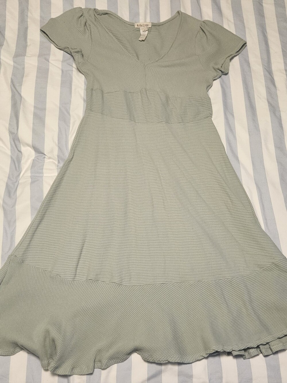 Sage green Ribbed Dress